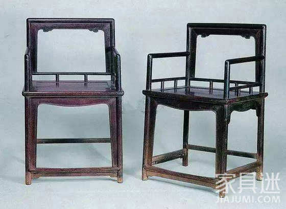 明 铁力木券口靠背玫瑰椅