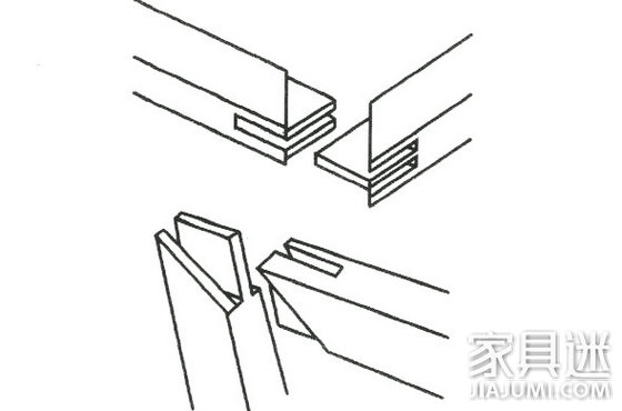 夹角多榫开口插入接