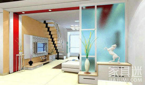 玄关设计简约清爽的大屏玻璃