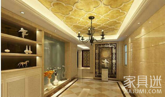 玄关巧用灯光色彩大气造景