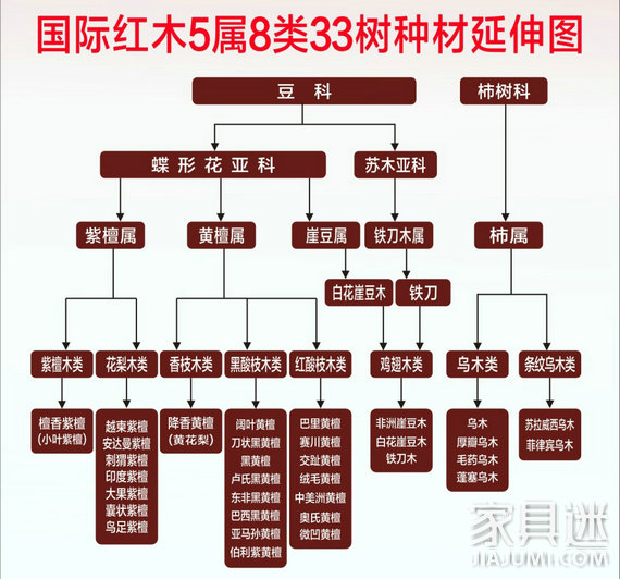 国标红木5属8类33种